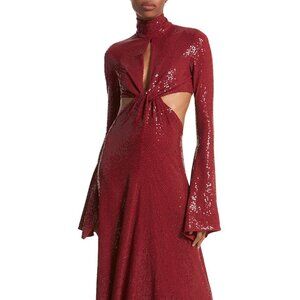 Michael Kors Women's Red Collection Sequin Cutout Dress sz 12